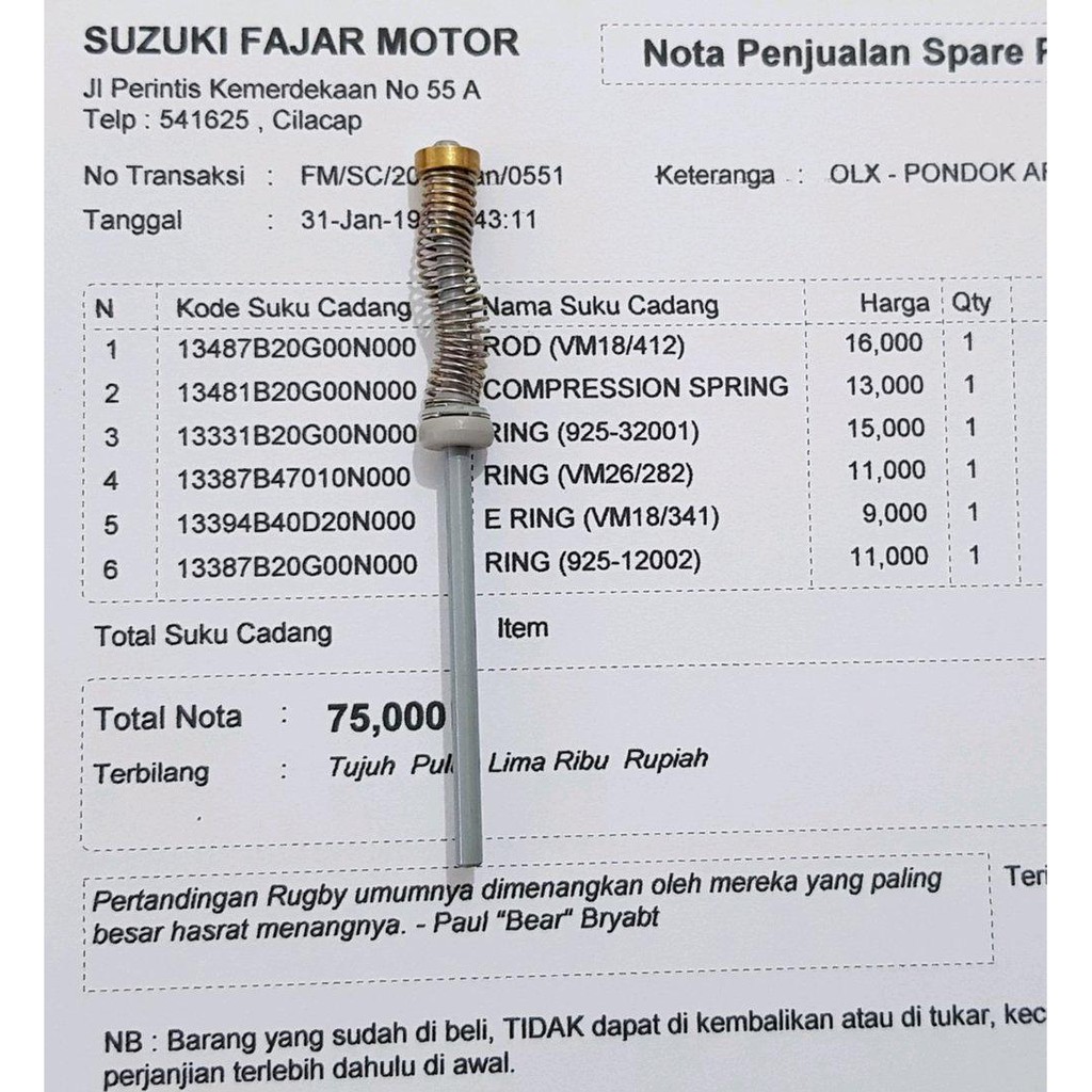 FADA -  Sensor Bahan Bakar Karburator Axelo