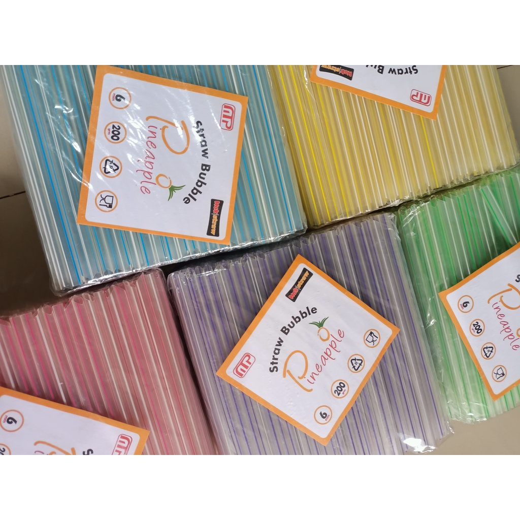 Sedotan boba sedotan bubble ukuran 10mm lancip isi 160pcs BOBA SALUR BENING murah Sedotan Pop Es