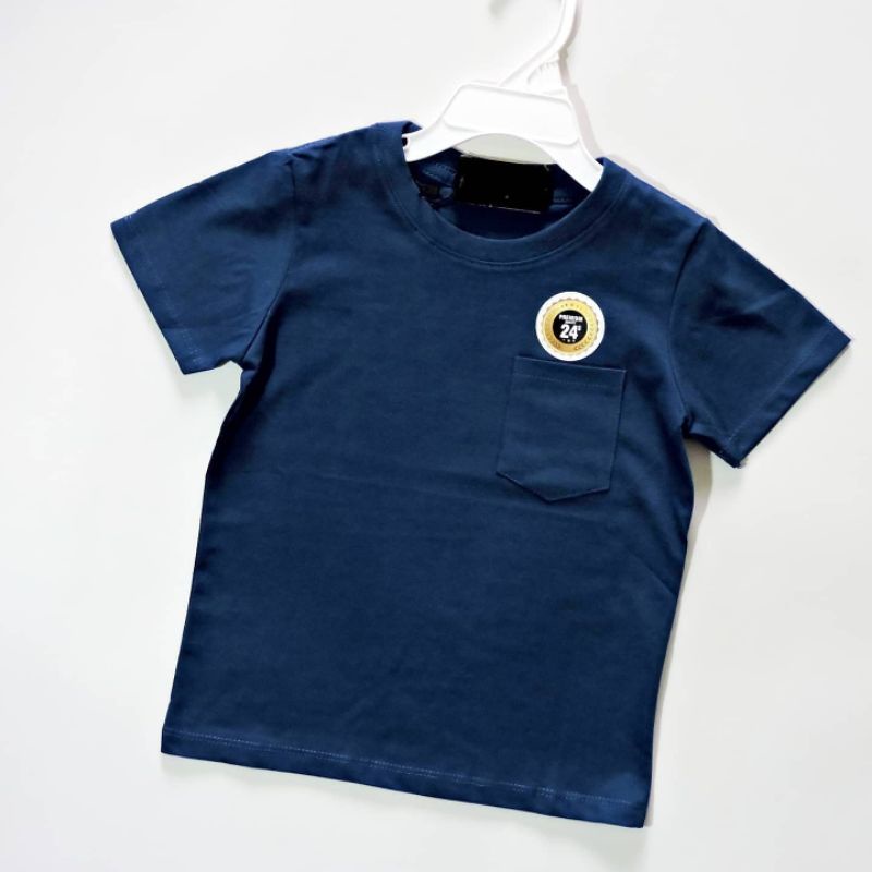 KAOS ANAK POLOS BASIC KANTONG POCKET LAKI LAKI/COWOK PREMIUM COTTON COMBED 24s DISTRO