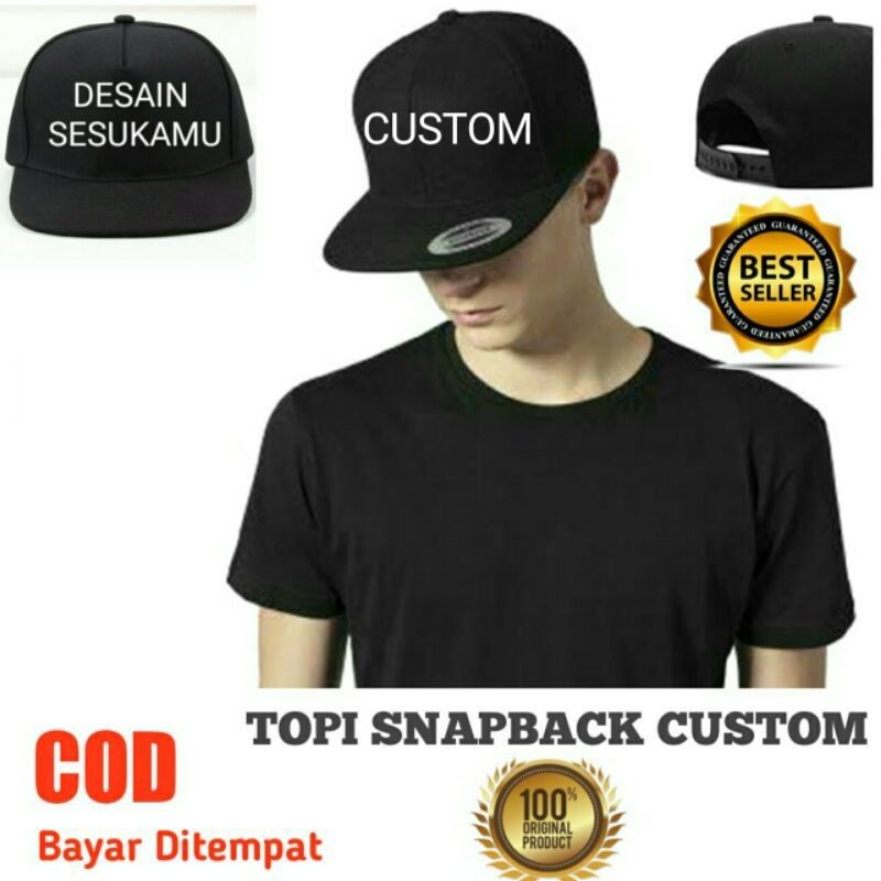 TOPI SNAPBACK COSTUM SATUAN BORDIR/COSTUM LOGO DESAIN SENDIRI