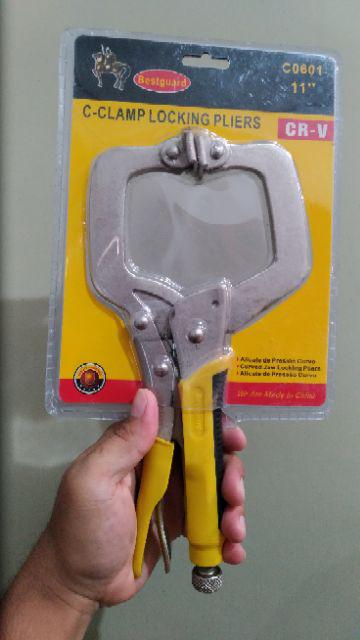 Locking Plier 11 Inch - Face Clamp Catok Kayu - Tang Welding Catok Buaya