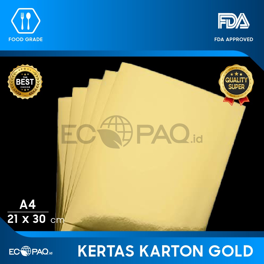 

Karton Emas - Kertas Emas - Gold Paper -21x30 cm (A4) (22lb)