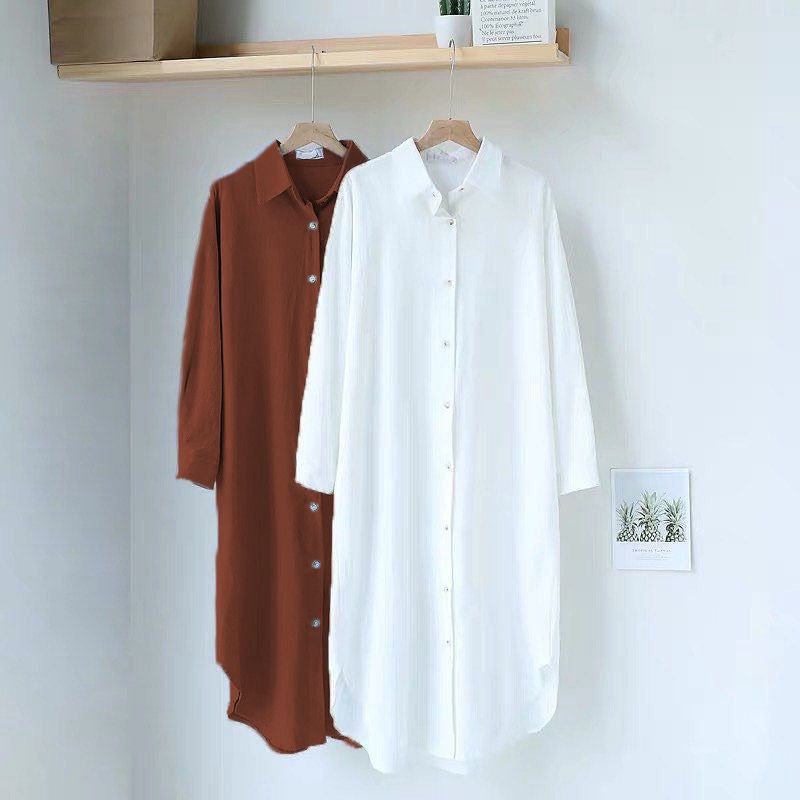 Long Tunik Ailen Bahan Shakila Premium Fit To L XL XXL