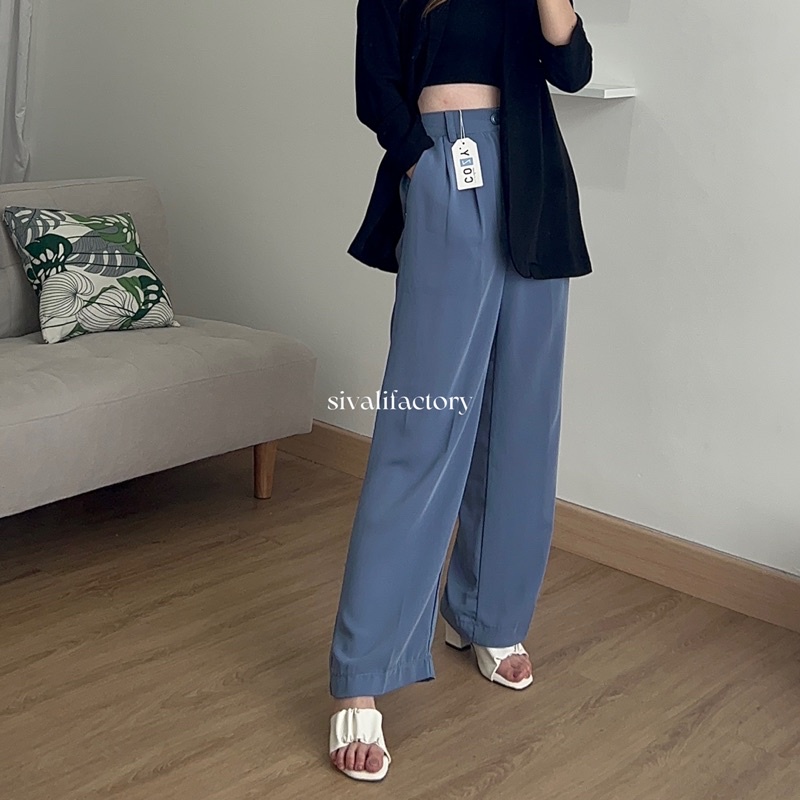 SIVALI Loose Pants 332 Trousers Wanita [PART 2] Celana Anti Kusut - Celana Kulot Wanita - Celana Kantor Formal / Casual