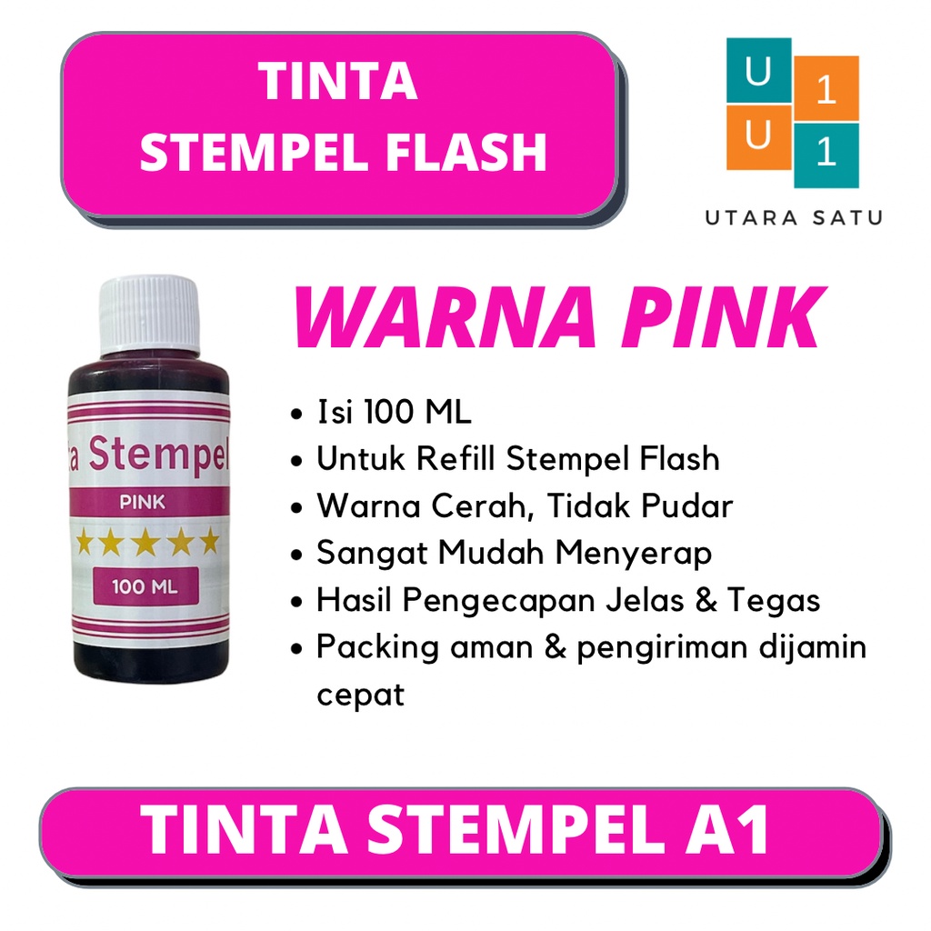 

Tinta Stempel Flash Warna Pink 100 ML