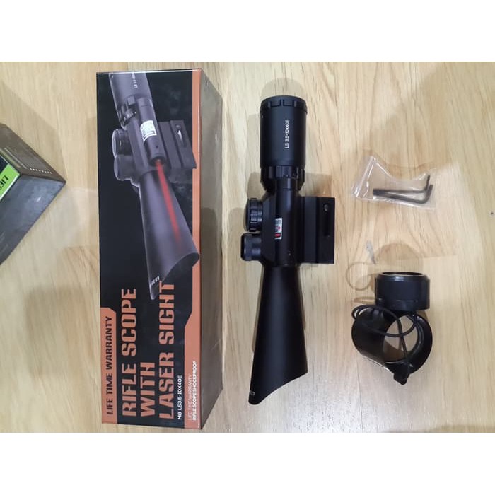 Teropong tele M8 LS 3.5-10x40 E Red Laser