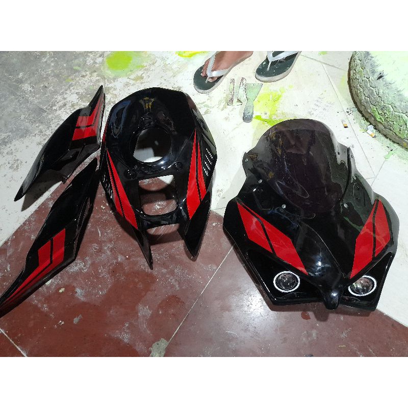 kondom tangki topeng kedok cover bodi visor lampu gsx R150 paket
