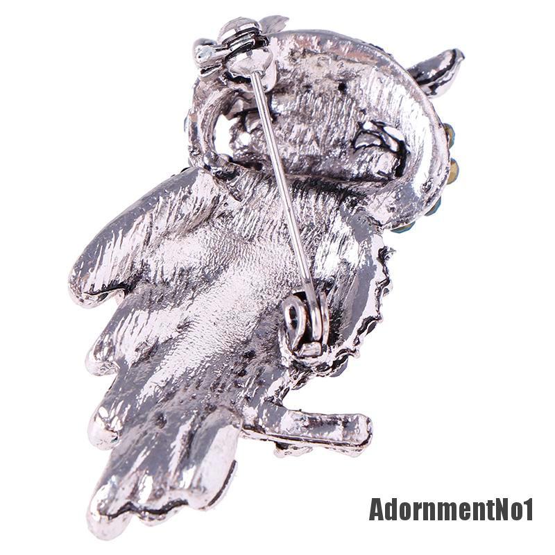 (Adornmentno1) Pin Bros Burung Hantu Hiasan Berlian Imitasi Bahan Zinc Alloy Untuk Wanita