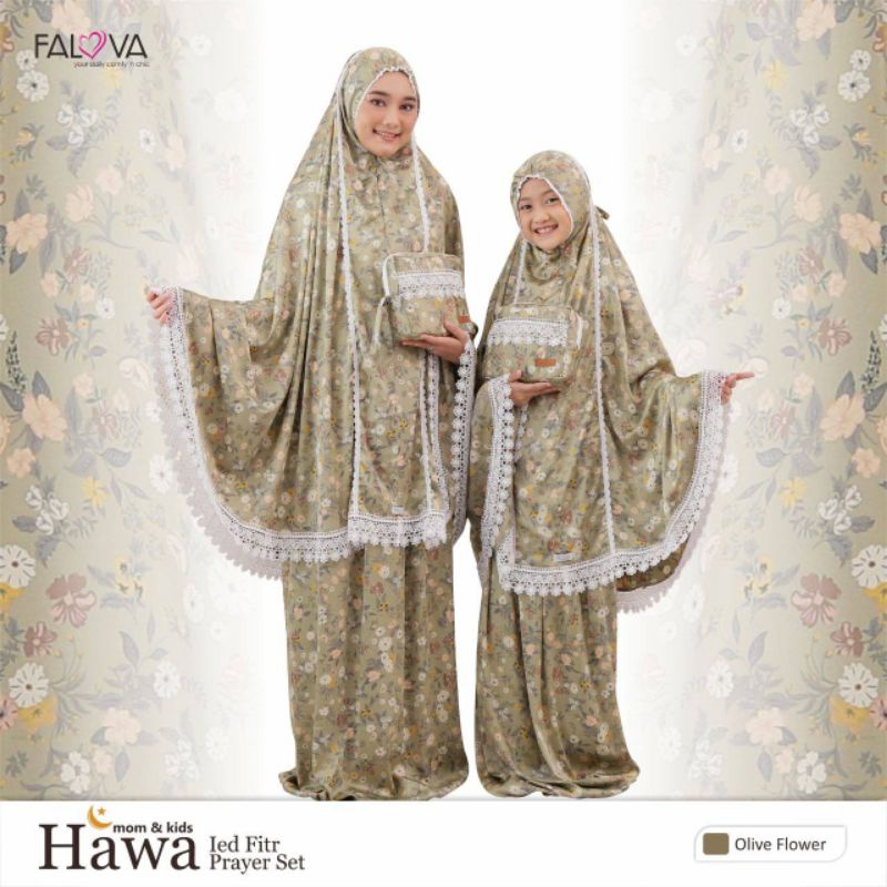 Mukena 2in1 Couple Ibu & Anak Hawa Prayer Set by Falova