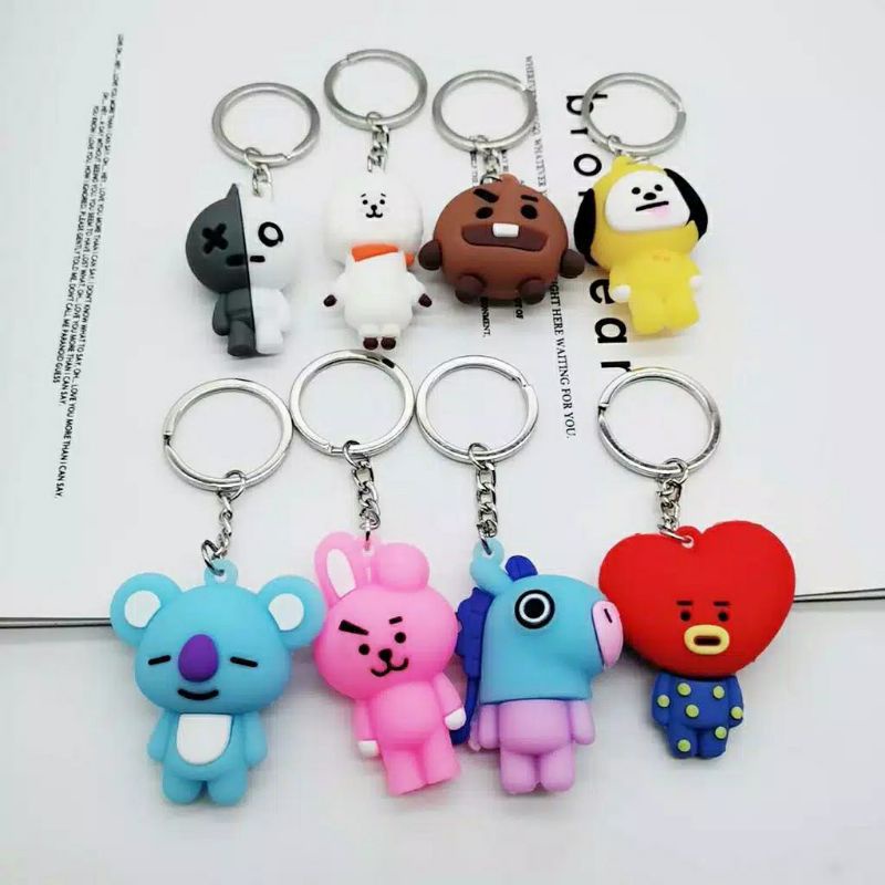 Gantungan Kunci  BT21 3D KPOP Lucu Keychain, Chrismast, Rock dll