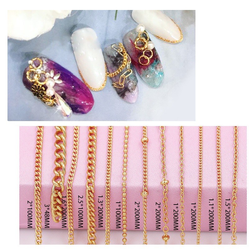 nail chains chain rantai nailart kuku kutek gel hiasan rantai gucci nailart