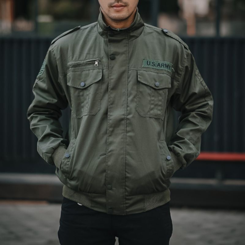 JAKET ELEGAN UNISEX ARMY USA BGSR #JaketPria#JaketElegan#JaketKeren#JaketHD#JaketBandung#JaketArmy