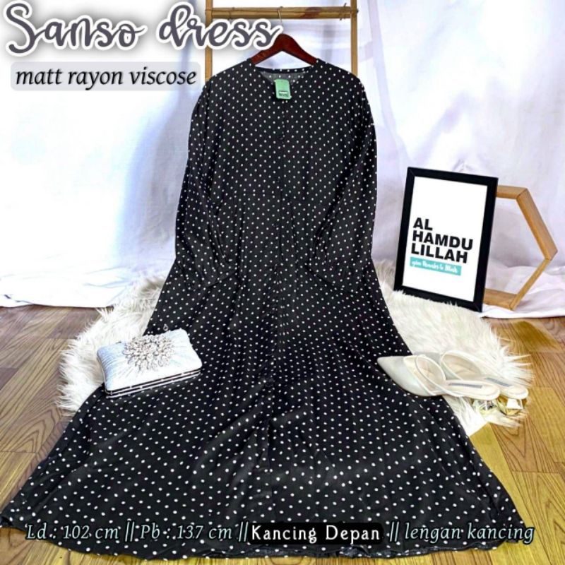 dress rayon/gamis rayon/baju polkadot