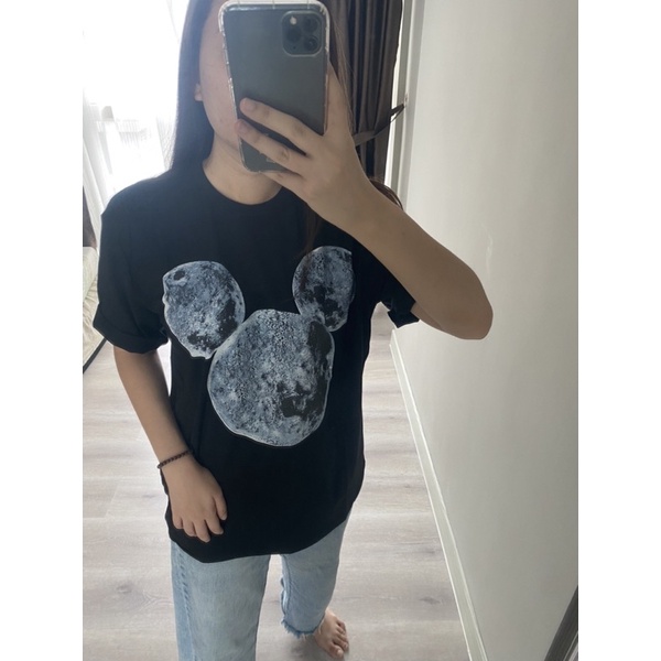 Zara Disney Mickey Mouse Moon Oversized Tshirt Wanita