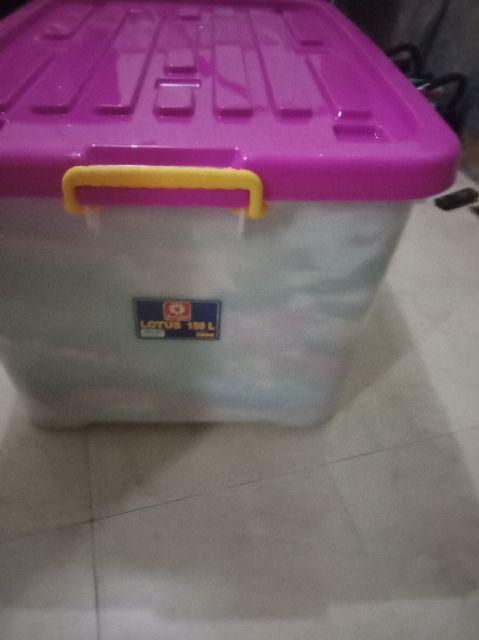 Box Container Roda Tutup Lotus 150 Liter Sunlife