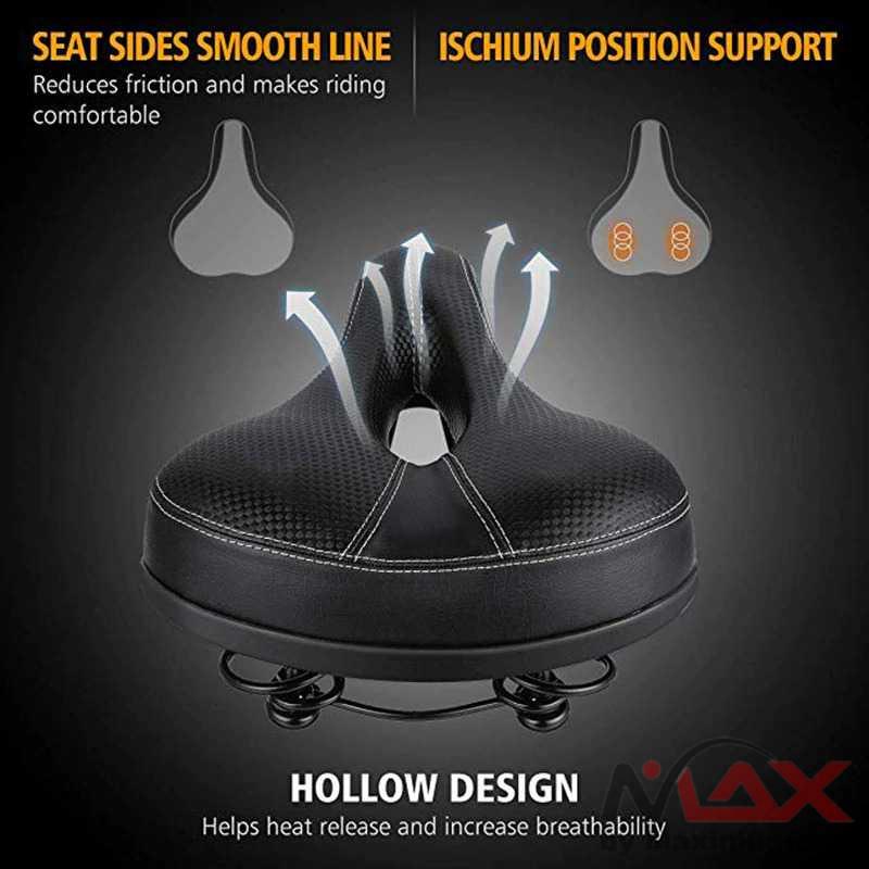 UpperX Jok Sadel Sepeda Bike Saddle Wide Seat Soft Pad Cushion UX01 Warna Hitam