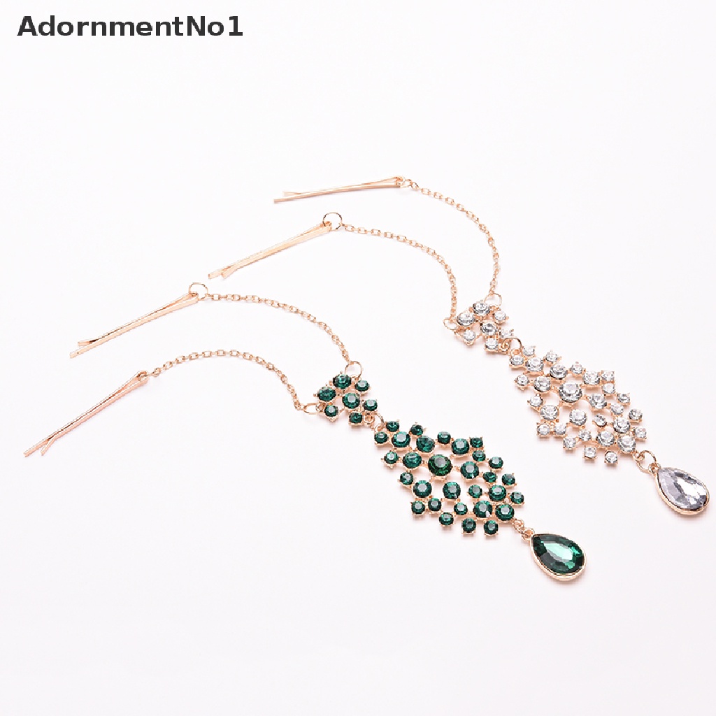 [AdornmentNo1] Women Hair Clip Beads Flower Drop Hair Pins Forehead Jewelry Hair Clip Hairpins [new]