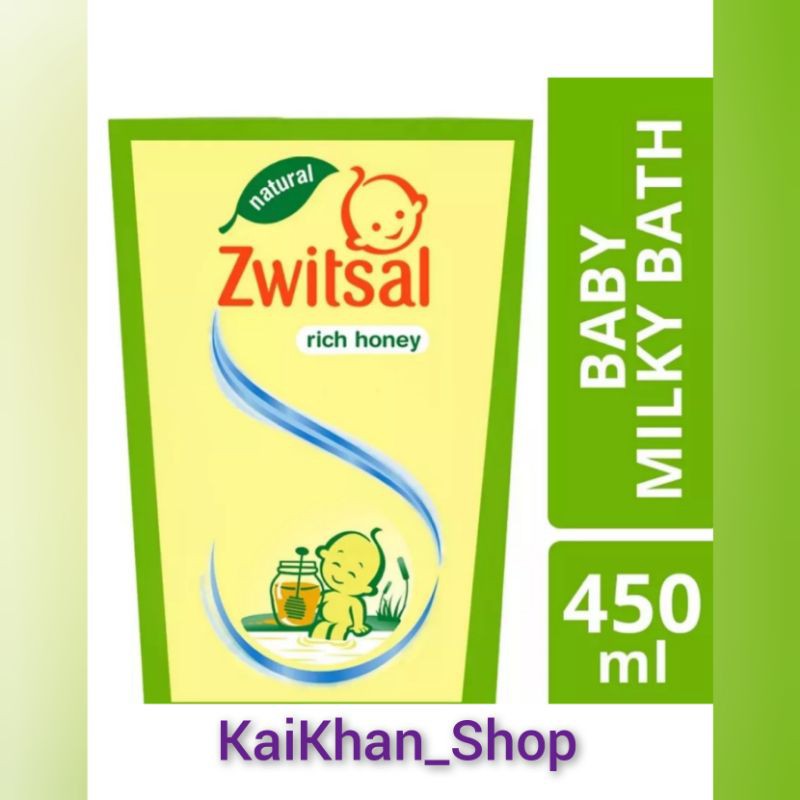 ZwitsaL Baby Bath Milk &amp; Honey Pouch - 450ml