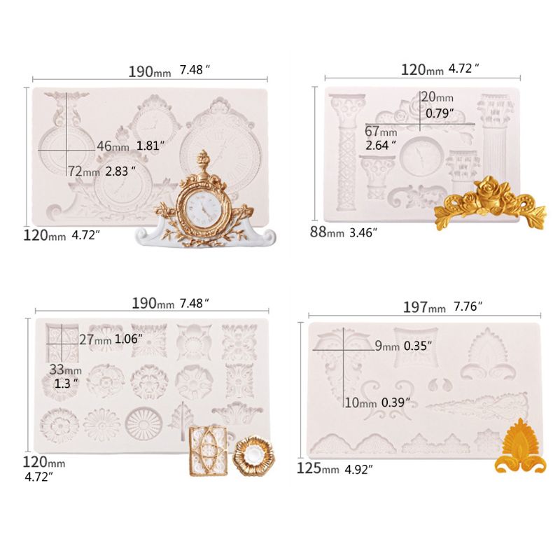 SIY  Gear Moon Star Clock Wing Silicone Mold for Fondant Chocolate Candy Gum Paste Polymer Clay Resin Casting Mold Art Crafts