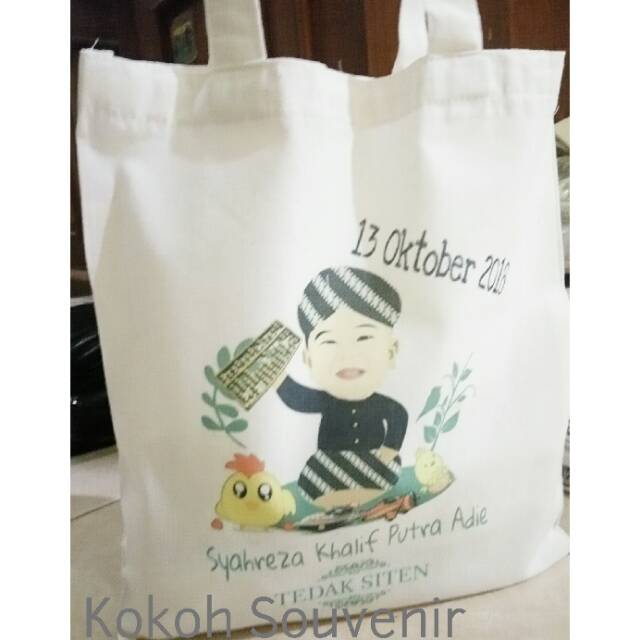 Souvenir tedak siten, aqiqah free custom
