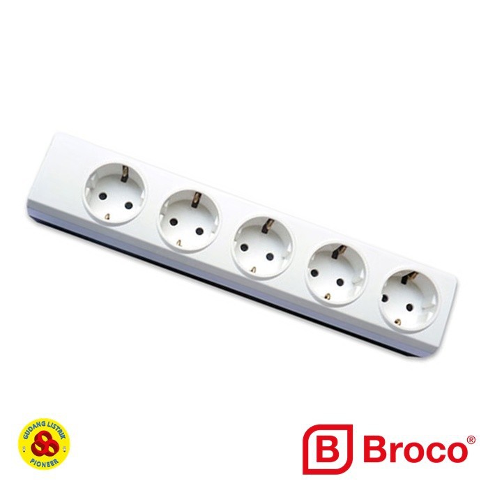 Broco Stop Kontak 5 Lubang 15350 Non CP Socket Terminal 5 Lbg