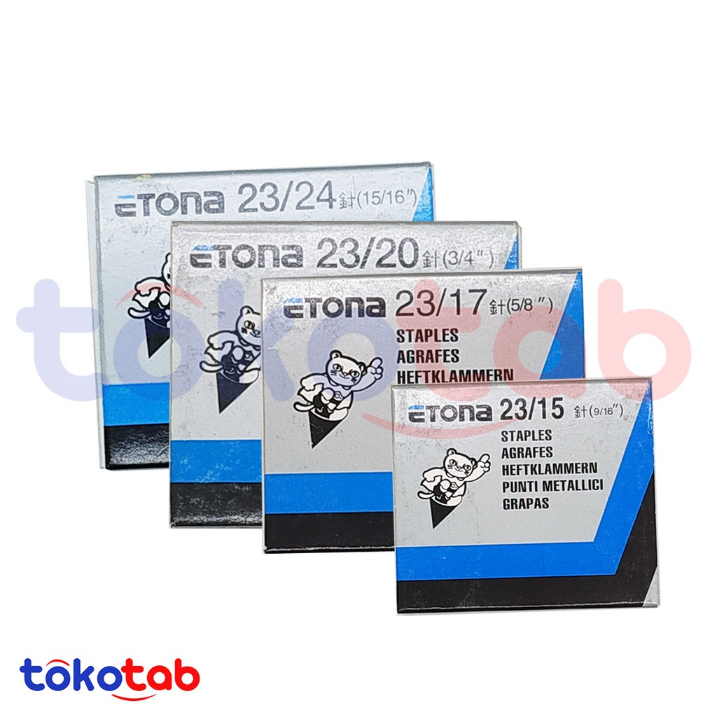 

Etona Staples Ukuran Sedang Besar ( 23/24, 23/20, 23/17, 23/15)