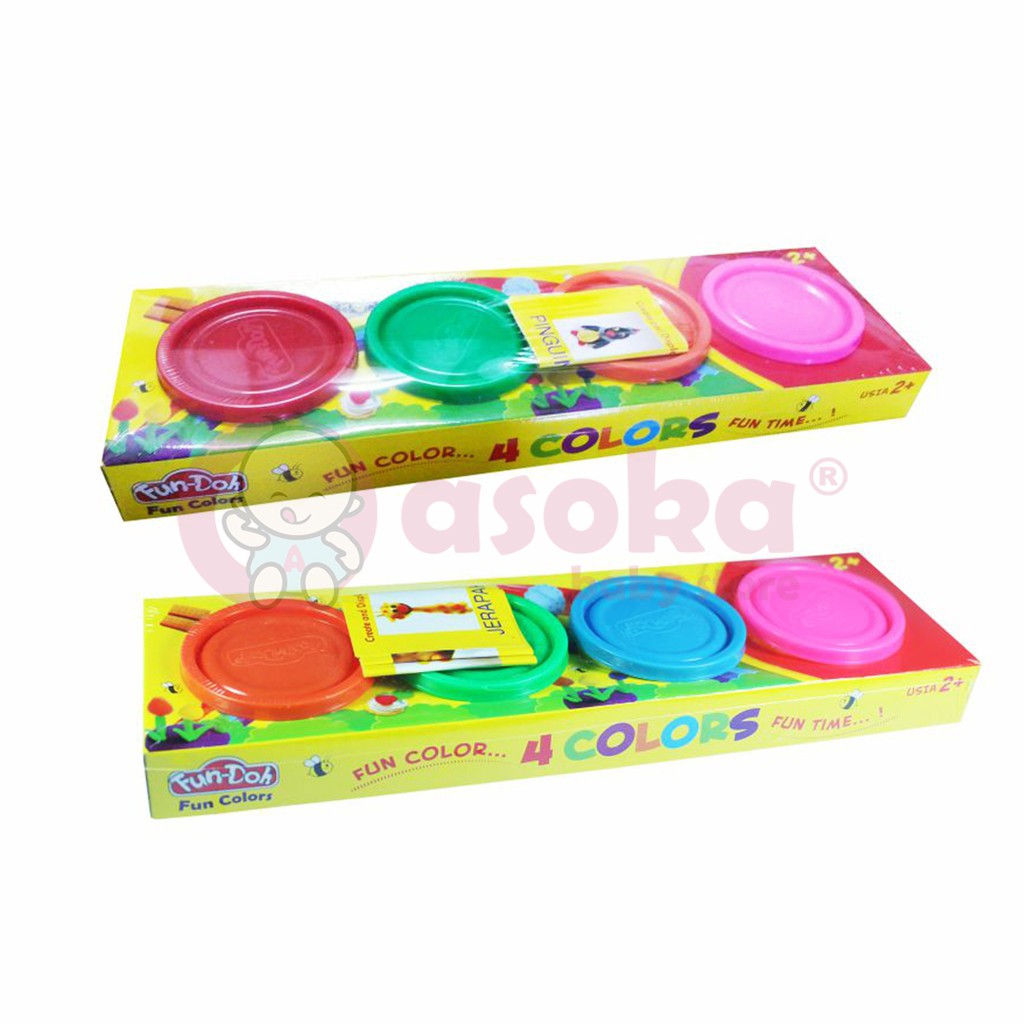 FunDoh Refill 4 mix colour Mainan lilin anak 28003 ASOKA