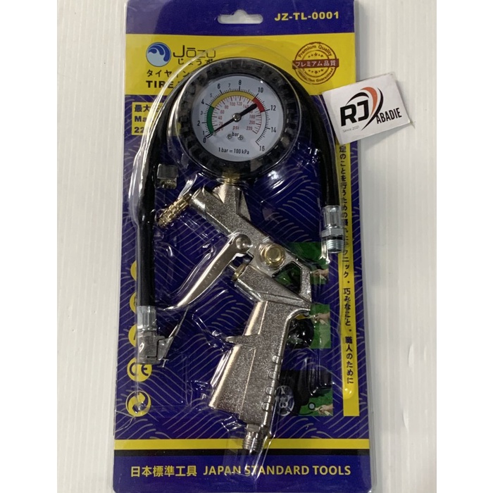 Tire Inflator Pressure Gauge Alat Ukur Isi Pompa Angin Ban JOZU TG-3