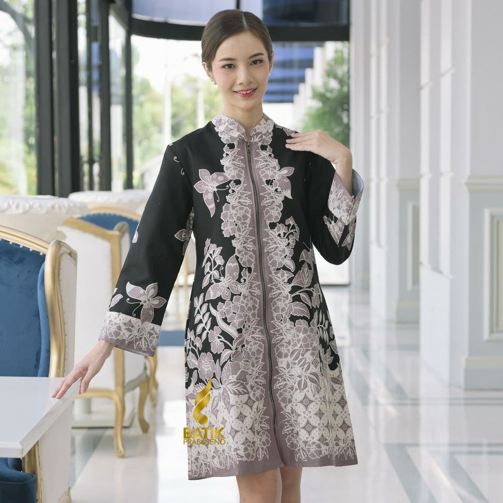 SARWI MOTIF Batik Wanita Prabuseno Original Premium Tunik Lengan Panjang Printing Full Furing Atasan