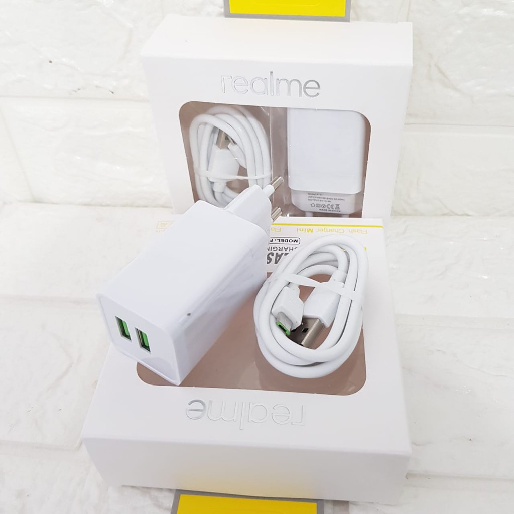 CHARGER BRANDED VOOC FAST CHARGING REALME 2.A 2Ampere 2USB Ori 99% [PM]