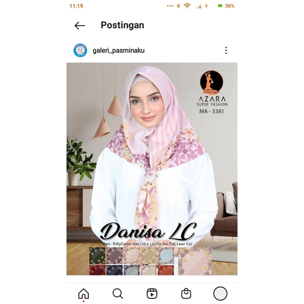 GROSIR JILBAB SEGI EMPAT MOTIF MURAH AZARA