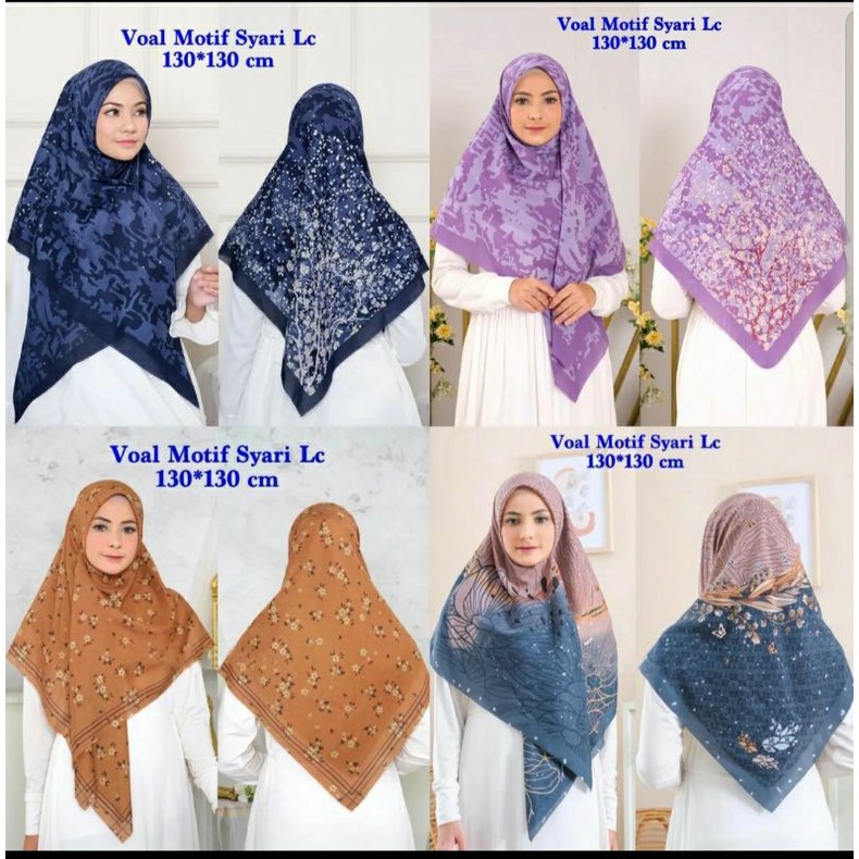 Hijab Segiempat Motif Syar'i size 130x130