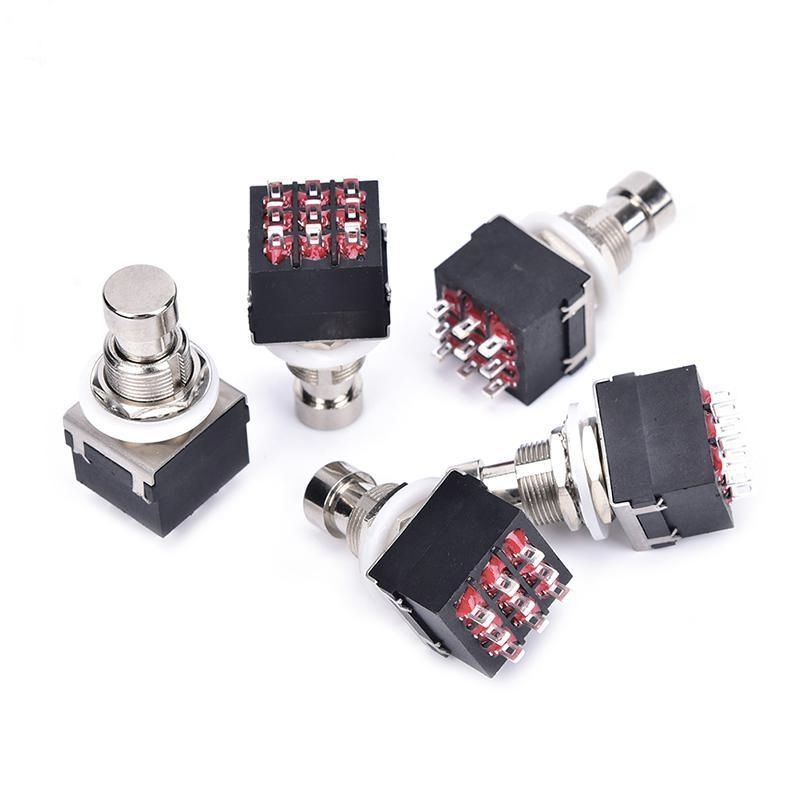 1 Pcs 3pdt 9-pin Pedal Kaki Bahan Metal Untuk Efek Gitar