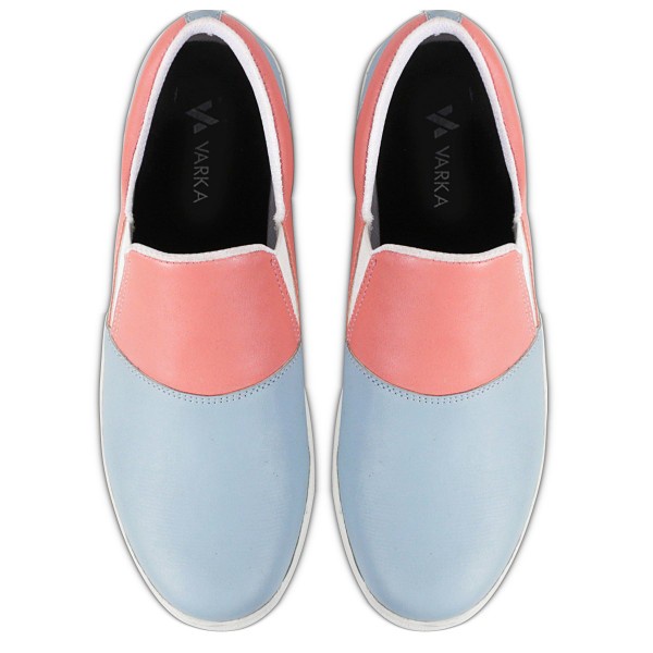 Sepatu Slip On Wanita V 7711  Brand Varka Sepatu Kets Wanita Kuliah Kerja Hangout Trendi Berkualitas - Biru Pink