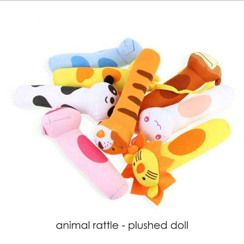 Animal Rattle Plushed Doll Mainan Stick Toet Toet