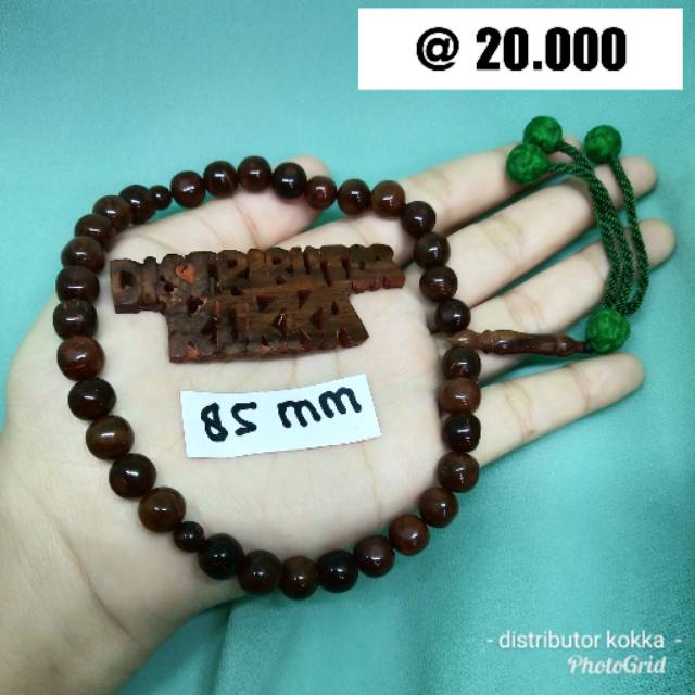 ( SUPER MURAH ) Grosir 5 pcs tasbih 33 Kokka kaukah kaokah fukakah koka bulat rumbai 8,5mm coklat