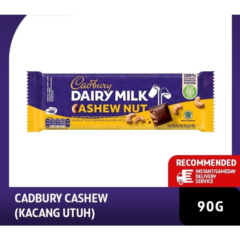 

Cadbury Chocolate Dairy Milk Cashew 90g pck coklat