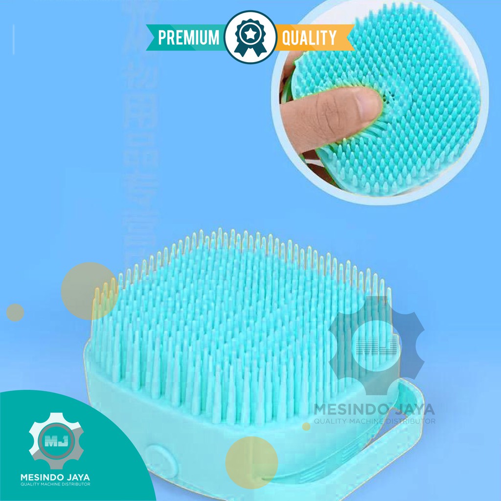 Sikat Mandi Anjing Kucing Hewan 2in1 Tempat Sampo Sabun READY BIRU!