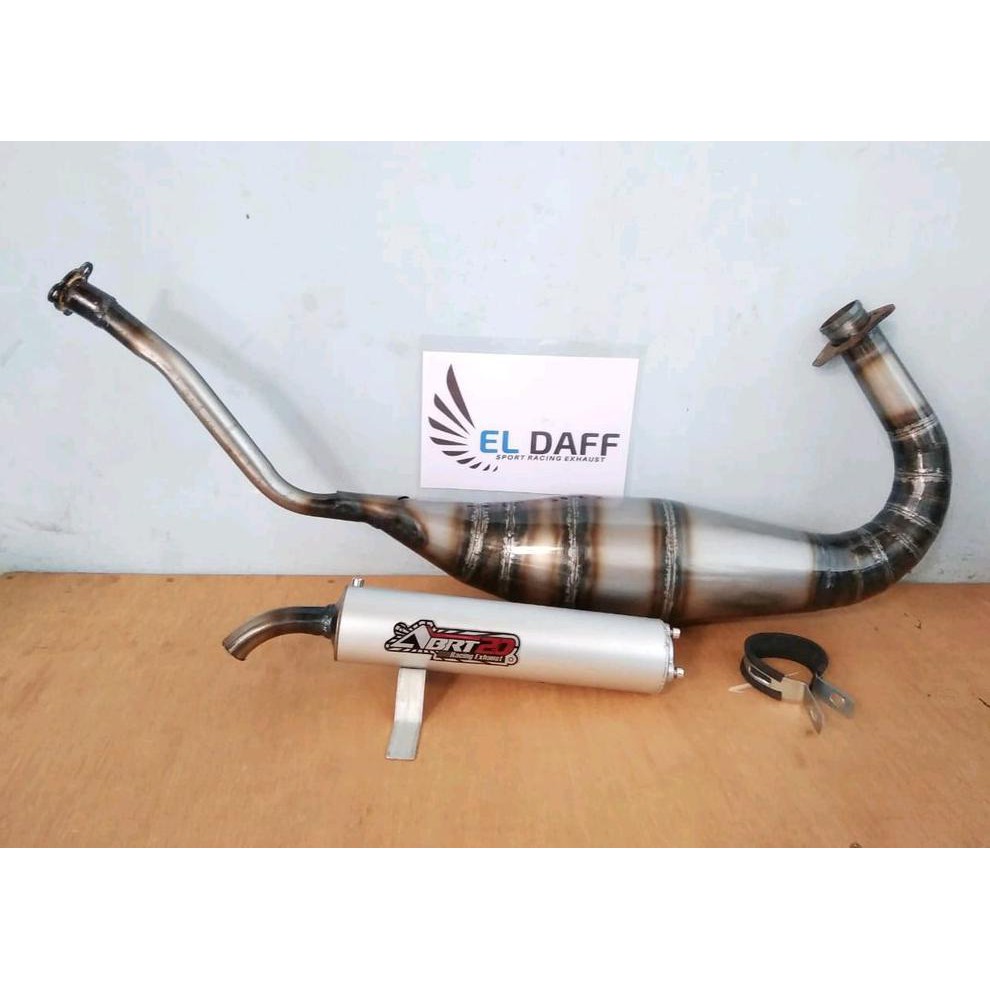 Knalpot racing murah ABRT20 ninja 2 tak R RR SS bahan plat galvanis leher kobra silincer las moncong