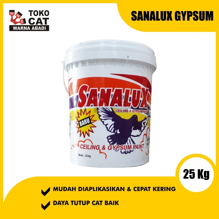 Jual Cat Gypsum Sanalux 25 Kg Warna Putih Terlaris Shopee Indonesia 9440