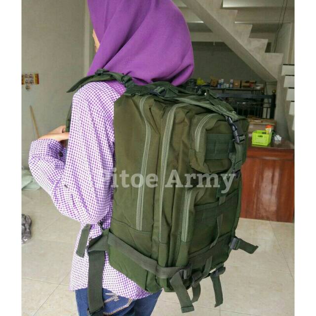 Tas Lebanon Hijau - Ransel Army - Tas Punggung Tactical - Airsoft - Menwa - Pramuka - Perbakin