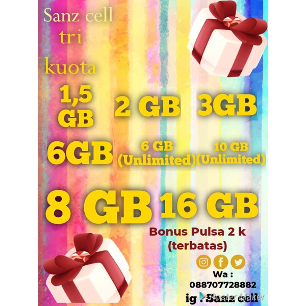 KUOTA TRI BONUS PULSA 2K (TERBATAS) 