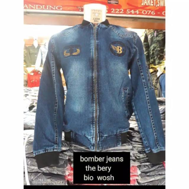 (BAYAR DI TEMPAT/COD) JAKET JEANS BOMBER/  JAKET JEANS THE BERY BORDIR