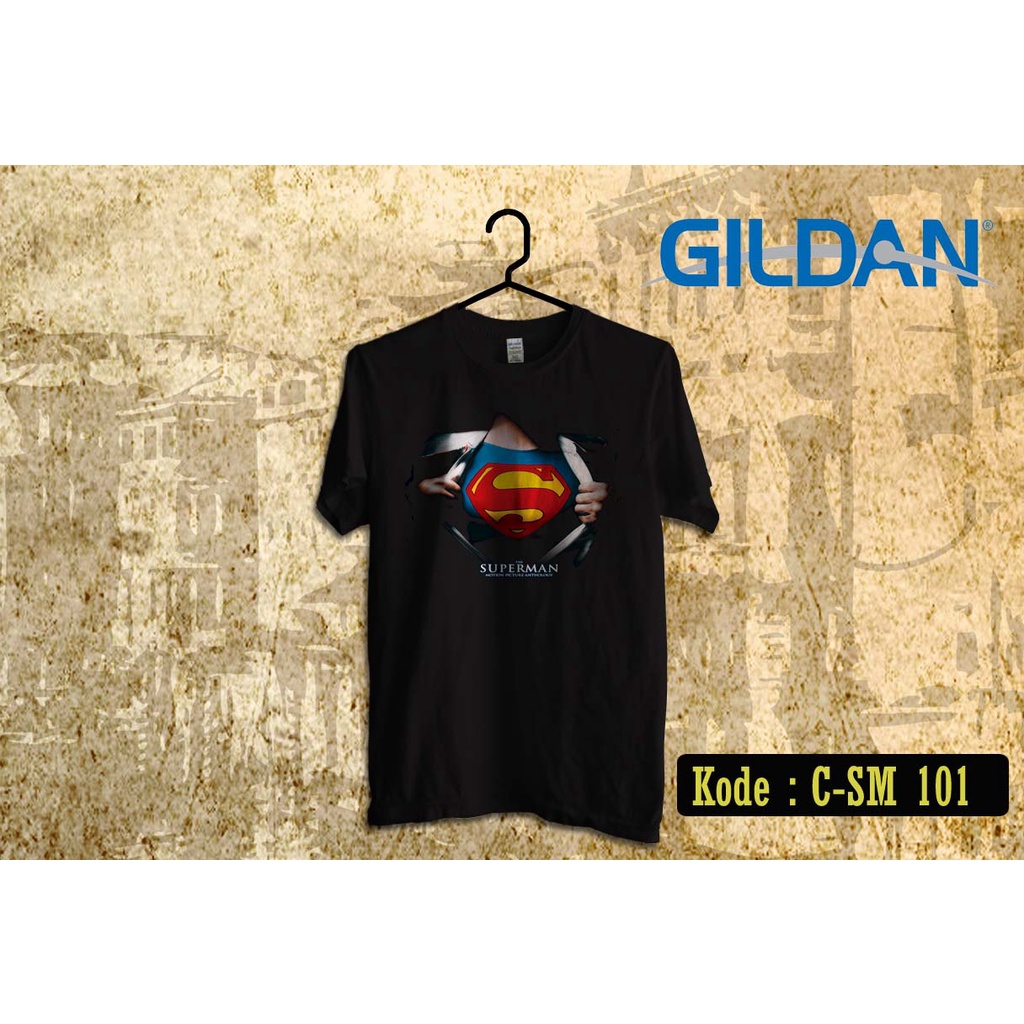 kaos superman logo style kaos original gildan softstyle c-sm101