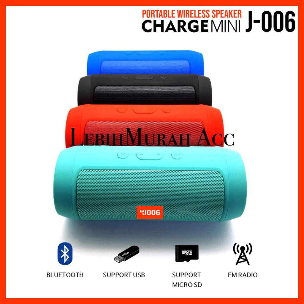 Speaker Bluetooth Charge Mini 2+ J006 Wireless Speaker Aktif Samping Kiri Kanan Karet