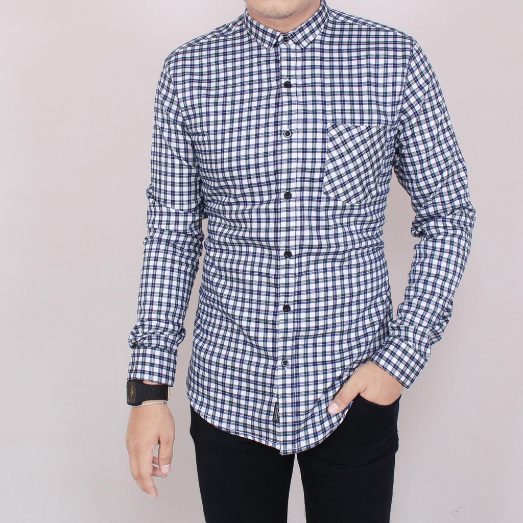 Kemeja Kotak Kotak Pria tersedia ukuran big size 5xl