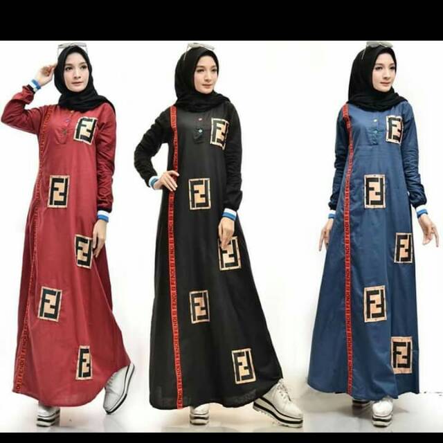 Gamis katun fendi. Dress fendi