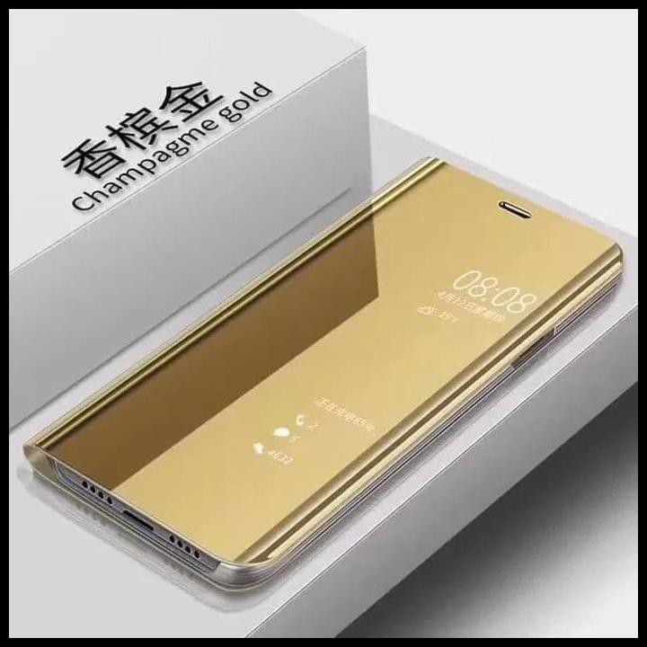 Flip Cover Handphone Samsung Galaxy C9 Pro Clear View Standing Mirror Book Cover Flip Case