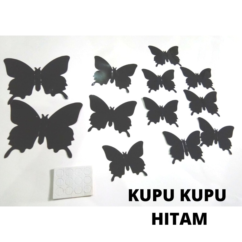 3D BUTERFLY DECORATION DEKORASI KELELAWAR HITAM BUTTERFLY MERAH KUNING PUTIH ABU ABU HITAM  FLOWER NO MAGNET KUPU KUPU HIASAN DINDING TEMPELAN TEMBOK TEMPEL KULKAS MEJA KACA KAMAR ANAK CEWEK PEREMPUAN MURAH BAGUS LUCU