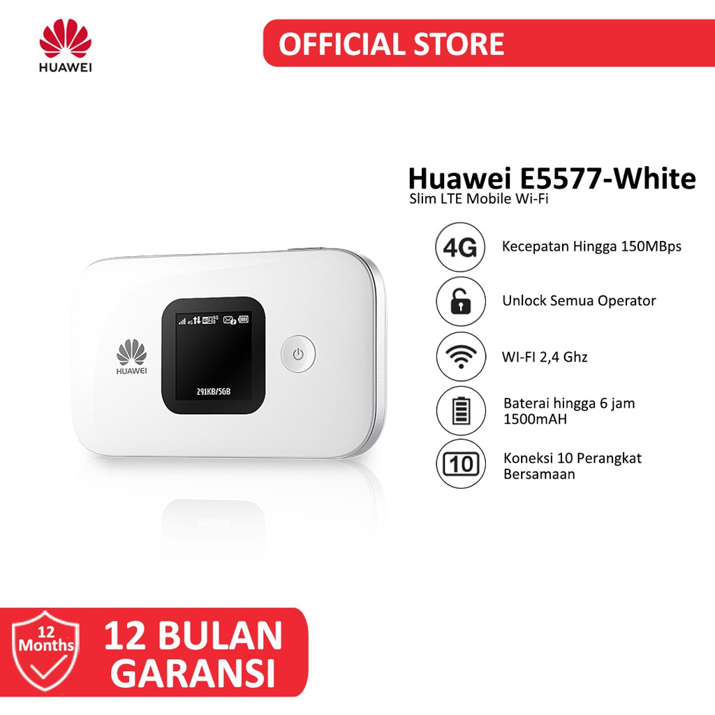 Huawei E5577 Slim Modem Mifi 4G LTE Free Kuota 14GB 2 Bulan